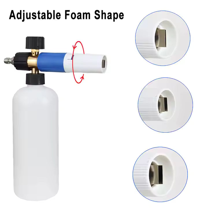 GlossHaus Premium Auto Detailing Foam Cannon - 1000ml Capacity with Adjustable Flow & Spray Nozzle